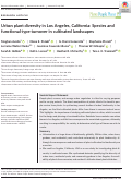 Cover page: Urban plant diversity in Los Angeles, California: Species and functional type turnover in cultivated landscapes