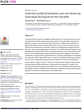 Cover page: Scientists’ political behaviors are not driven by individual-level government benefits