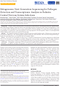 Cover page: Metagenomic Next-Generation Sequencing for Pathogen Detection and Transcriptomic Analysis in Pediatric Central Nervous System Infections