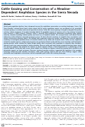 Cover page: Cattle grazing and conservation of a meadow-dependent amphibian species in the Sierra Nevada.