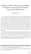 Cover page: Shining Another Light on Spousal Rape Exemptions: Spousal Sexual Violence Laws in the #MeToo Era