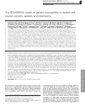 Cover page: The BOADICEA model of genetic susceptibility to breast and ovarian cancers: updates and extensions