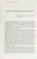 Cover page: Sobre el concepto de sujeto colonial