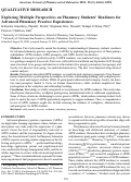 Cover page: Exploring Multiple Perspectives on Pharmacy Students’ Readiness for Advanced Pharmacy Practice Experiences