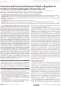 Cover page: Structural and Functional Analysis of BipA, a Regulator of Virulence in Enteropathogenic Escherichia coli *