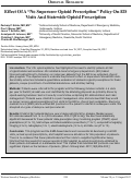 Cover page: Effect Of A “No Superuser Opioid Prescription” Policy On ED Visits And Statewide Opioid Prescription