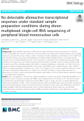 Cover page: No detectable alloreactive transcriptional responses under standard sample preparation conditions during donor-multiplexed single-cell RNA sequencing of peripheral blood mononuclear cells