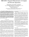 Cover page: MECANO: Integrated Measurement of Compute and Network Operations