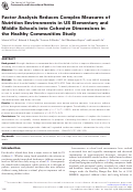 Cover page: Factor Analysis Reduces Complex Measures of Nutrition Environments in US Elementary and Middle Schools into Cohesive Dimensions in the Healthy Communities Study