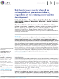 Cover page: Gut bacteria are rarely shared by co-hospitalized premature infants, regardless of necrotizing enterocolitis development