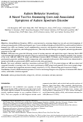 Cover page: Autism Behavior Inventory: A Novel Tool for Assessing Core and Associated Symptoms of Autism Spectrum Disorder