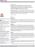 Cover page: Midlife vulnerability and food insecurity: Findings from low-income adults in the US National Health Interview Survey.