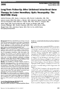 Cover page: Long-Term Follow-Up After Unilateral Intravitreal Gene Therapy for Leber Hereditary Optic Neuropathy: The RESTORE Study.