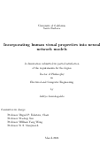 Cover page: Incorporating human visual properties into neural network models