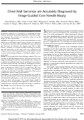 Cover page: Chest wall sarcomas are accurately diagnosed by image-guided core needle biopsy.