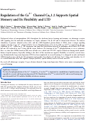 Cover page: Regulation of the Ca2+ Channel CaV1.2 Supports Spatial Memory and Its Flexibility and LTD