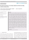 Cover page: Structural violence: A concept analysis to inform nursing science and practice.