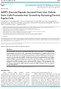 Cover page: AIMP1-Derived Peptide Secreted from Hair Follicle Stem Cells Promotes Hair Growth by Activating Dermal Papilla Cells.