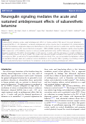 Cover page: Neuregulin signaling mediates the acute and sustained antidepressant effects of subanesthetic ketamine