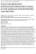 Cover page: What lies beneath?: Knowledge infrastructures in the subseafloor biosphere and beyond