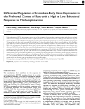 Cover page: Differential regulation of immediate-early gene expression in the prefrontal cortex of rats with a high vs low behavioral response to methamphetamine