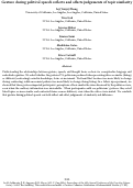 Cover page: Gesture during political speech reflects and affects judgements of topic similarity