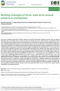 Cover page: Molting strategies of Arctic seals drive annual patterns in metabolism