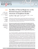 Cover page: The Effect of Thermal Reduction on the Photoluminescence and Electronic Structures of Graphene Oxides