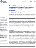 Cover page: The unfolded protein response and endoplasmic reticulum protein targeting machineries converge on the stress sensor IRE1