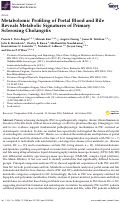Cover page: Metabolomic Profiling of Portal Blood and Bile Reveals Metabolic Signatures of Primary Sclerosing Cholangitis