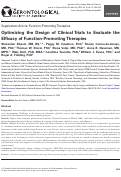 Cover page: Optimizing the Design of Clinical Trials to Evaluate the Efficacy of Function-Promoting Therapies.