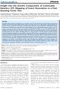 Cover page: Insight into the Genetic Components of Community Genetics: QTL Mapping of Insect Association in a Fast-Growing Forest Tree