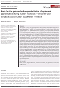 Cover page: Basis for the gain and subsequent dilution of epidermal pigmentation during human evolution: The barrier and metabolic conservation hypotheses revisited.