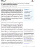 Cover page: Expression signature of human endogenous retroviruses in chronic lymphocytic leukemia.