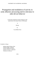 Cover page: Propagation and modulation of activity in early olfactory processing and its relevance to odor-driven behavior