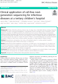 Cover page: Clinical application of cell-free next-generation sequencing for infectious diseases at a tertiary children’s hospital