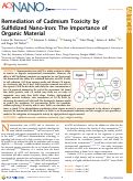 Cover page: Remediation of Cadmium Toxicity by Sulfidized Nano-Iron: The Importance of Organic Material