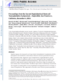 Cover page: Proceedings from the Second Haploidentical Stem Cell Transplantation Symposium-Haplo2014, San Francisco, California, December 4, 2014.