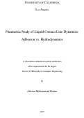 Cover page: Parametric Study of Liquid Contact Line Dynamics: Adhesion vs. Hydrodynamics