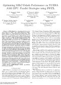 Cover page of Optimizing MILC-Dslash Performance on NVIDIA A100 GPU: Parallel Strategies using SYCL