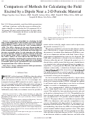 Cover page: Comparison of Methods for Calculating the Field Excited by a Dipole Near a 2D Periodic Material