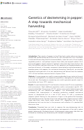 Cover page: Genetics of destemming in pepper: A step towards mechanical harvesting