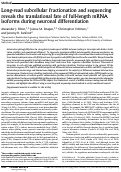 Cover page: Long-read subcellular fractionation and sequencing reveals the translational fate of full-length mRNA isoforms during neuronal differentiation.