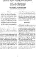 Cover page: Perception of e-mail personality at zero-acquaintance: Extraversion takes care of itself; Neuroticism is a worry