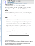 Cover page: Prognostic factors, disparity, and equity variables impacting prognosis in bone sarcomas of the hand: SEER database review.