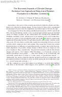 Cover page: The Economic Impacts of Climate Change: Evidence from Agricultural Output and Random Fluctuations in Weather: Comment