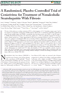 Cover page: A randomized, placebo‐controlled trial of cenicriviroc for treatment of nonalcoholic steatohepatitis with fibrosis