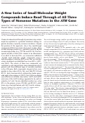 Cover page: A New Series of Small Molecular Weight Compounds Induce Read Through of All Three Types of Nonsense Mutations in the ATM Gene