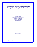 Cover page: A Simultaneous Model of Household Activity Participation and Trip Chain Generation