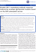 Cover page: Broader HIV-1 neutralizing antibody responses induced by envelope glycoprotein mutants based on the EIAV attenuated vaccine